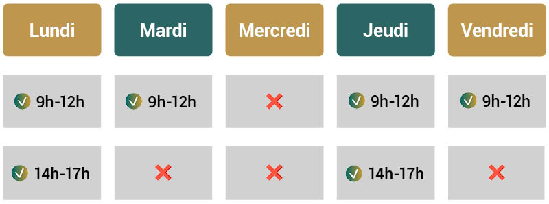 Horaires HATCH GE